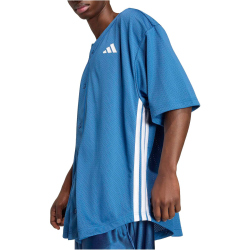 adidas Stadium Mesh Baseballshirt Herren JZ6927 - dusky petrol/ray blue/white XS