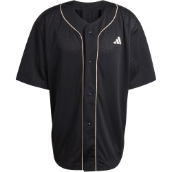 adidas Stadium Mesh Baseballshirt Herren JZ6923 - black/crystal linen/off white M