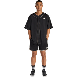 adidas Stadium Mesh Baseballshirt Herren JZ6923 - black/crystal linen/off white M