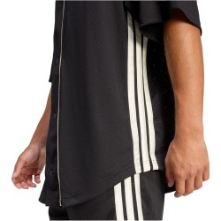 adidas Stadium Mesh Baseballshirt Herren JZ6923 - black/crystal linen/off white M