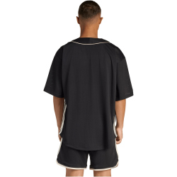 adidas Stadium Mesh Baseballshirt Herren JZ6923 - black/crystal linen/off white M