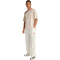 adidas Stadium Shiny Tricot Jogginghose Herren JZ6847 - off white/crystal linen/pure ruby S