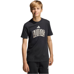 adidas Stadium Lettering T-Shirt Kinder KC4641 - black/off white 128