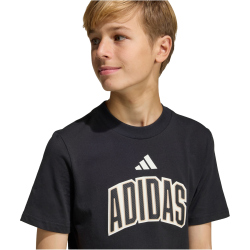 adidas Stadium Lettering T-Shirt Kinder KC4641 - black/off white 128