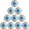 10er Ballpaket molten Fußball Freizeitball F5N-ST weiß/blau 5