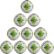 10er Ballpaket molten Fußball Trainingsball F5N-SM weiß/grün 5