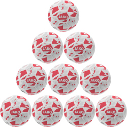 10er Ballpaket JAKO Contrast Fußball Trainingsball Kinder 668 - weiß/coral 4