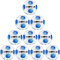 10er Ballpaket DERBYSTAR Apus TT DB Fußball Trainingsball weiß/blau 5