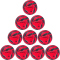 10er Ballpaket uhlsport Match Addglue Fußball Spielball fluo rot/marine/silber 5