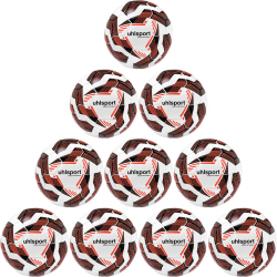 10er Ballpaket uhlsport Soccer Pro Addglue Fußball Trainingsball weiß/schwarz/fluo rot 4