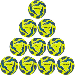 10er Ballpaket uhlsport Team Fußball Freizeitball fluo gelb/marine/weiß 4