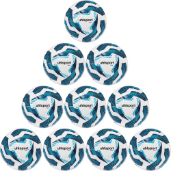 10er Ballpaket uhlsport Team Fußball Freizeitball weiß/marine/eisblau 3