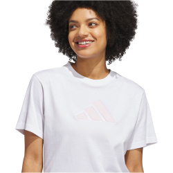 adidas Textured Gingham Big Logo Graphic T-Shirt Damen
