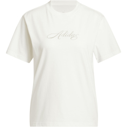 adidas Cursive Wordmark Graphic Trainingsshirt Damen KQ6404 - off white XL