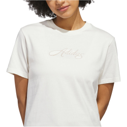 adidas Cursive Wordmark Graphic Trainingsshirt Damen KQ6404 - off white XL