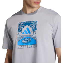 adidas Summer Slides Relax Graphic T-Shirt Herren JZ5003 - halo silver S