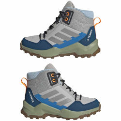 adidas TERREX AX4R Mid-Top Wanderschuhe Kinder JR6637 - grey two/reflective silver/glow blue 35.5