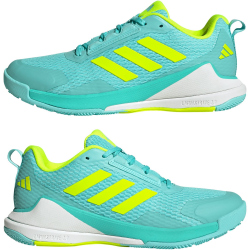 adidas Novaflight 2 Hallenschuhe Damen JR9569 - flash aqua/lucid lemon/cloud white 38 2/3