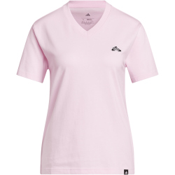 adidas Summer Slide Graphic V-Neck T-Shirt Damen KA5103 - clear pink S