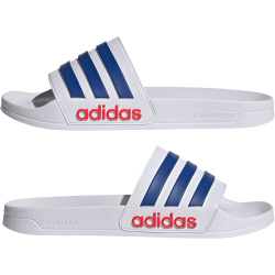 adidas Shower adilette Badelatschen Herren IH9028 - cloud white/team royal blue/pure ruby 40.5