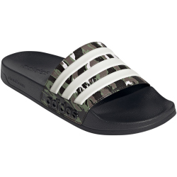 adidas Shower adilette Badelatschen Leo-Print KJ8581 - core black/alumina/tent green 37