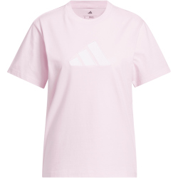 adidas Textured Gingham Big Logo Graphic T-Shirt Damen KB2419 - clear pink L