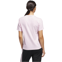 adidas Textured Gingham Big Logo Graphic T-Shirt Damen KB2419 - clear pink L