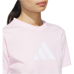 adidas Textured Gingham Big Logo Graphic T-Shirt Damen KB2419 - clear pink L