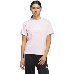adidas Textured Gingham Big Logo Graphic T-Shirt Damen KB2419 - clear pink L