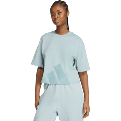 adidas Essentials Big Logo Boyfriend T-Shirt Damen KC5236 - wonder sage/green earth M