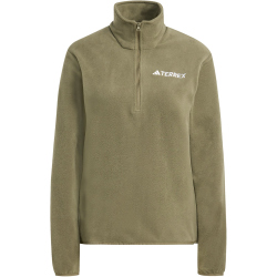 adidas TERREX Multi Essentials Fleece 1/2-Zip Sweatshirt Damen KB2199 - olive strata S