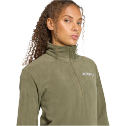 adidas TERREX Multi Essentials Fleece 1/2-Zip Sweatshirt Damen KB2199 - olive strata S