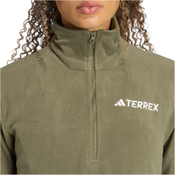 adidas TERREX Multi Essentials Fleece 1/2-Zip Sweatshirt Damen KB2199 - olive strata S