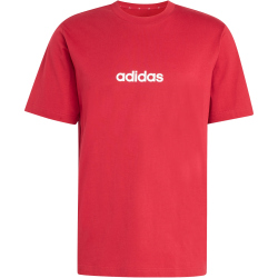 adidas Essentials Linear Single Jersey T-Shirt Herren KC0881 - active maroon/white S