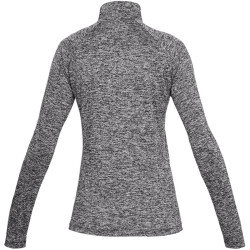 UNDER ARMOUR Tech 1/2-Zip langarm Sweatshirt Damen 001 - black/black/metallic silver XS