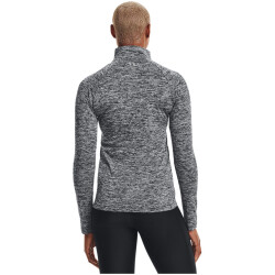 UNDER ARMOUR Tech 1/2-Zip langarm Sweatshirt Damen 001 - black/black/metallic silver XS