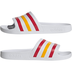adidas Aqua Adilette Badelatschen HQ2453 - cloud white/team power red 2/crew yellow 47