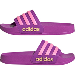 adidas Shower adilette Badelatschen Kinder JS2525 - purple burst/bliss pink/semi ice tangerine 34