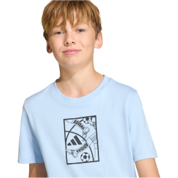 adidas Football Graphic T-Shirt Kinder KA0545 - glow blue 116