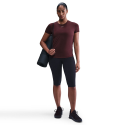 NIKE One Classic Dri-FIT T-Shirt Damen 652 - burgundy crush/white L