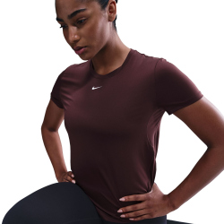 NIKE One Classic Dri-FIT T-Shirt Damen 652 - burgundy crush/white L