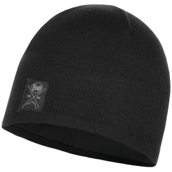 BUFF Fleece Strickmütze Solid black