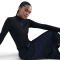 NIKE Sportswear Chill Knit Mock Langarmshirt Damen 011 - black/sail L