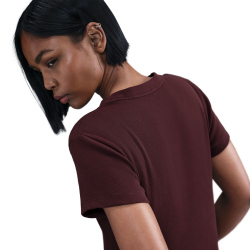 NIKE Sportswear Rib T-Shirt Damen 652 - burgundy crush/sail S