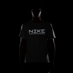 NIKE Miler Winter kurzarm Laufshirt Herren 043 - pure platinum/volt/reflective silv M