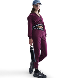 NIKE Pro Dri-FIT Fleece Jogginghose Mädchen 610 - bordeaux/bordeaux/black/white L (146-156 cm)