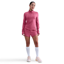 NIKE Swift Dri-FIT UV 1/2-Zip Laufshirt Damen 634 - sweet beet/reflective silv L