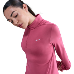 NIKE Swift Dri-FIT UV 1/2-Zip Laufshirt Damen 634 - sweet beet/reflective silv L