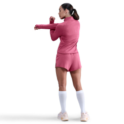 NIKE Swift Dri-FIT UV 1/2-Zip Laufshirt Damen 634 - sweet beet/reflective silv L