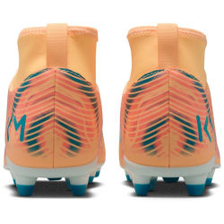 NIKE Jr. Mercurial Superfly Club Kylian Mbappé FG/MG Fußballschuhe Kinder 801 - melon tint/neo turq-igloo 32